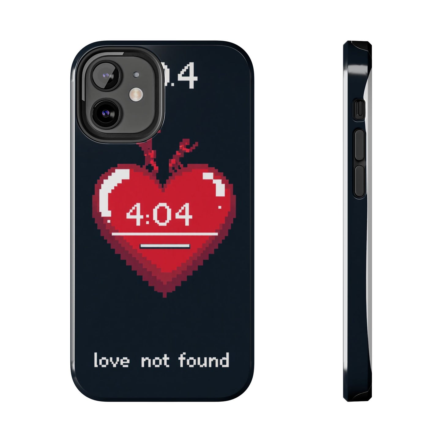 Vintage Pixel Heart Tough Phone Case - "404 Love Not Found" Design