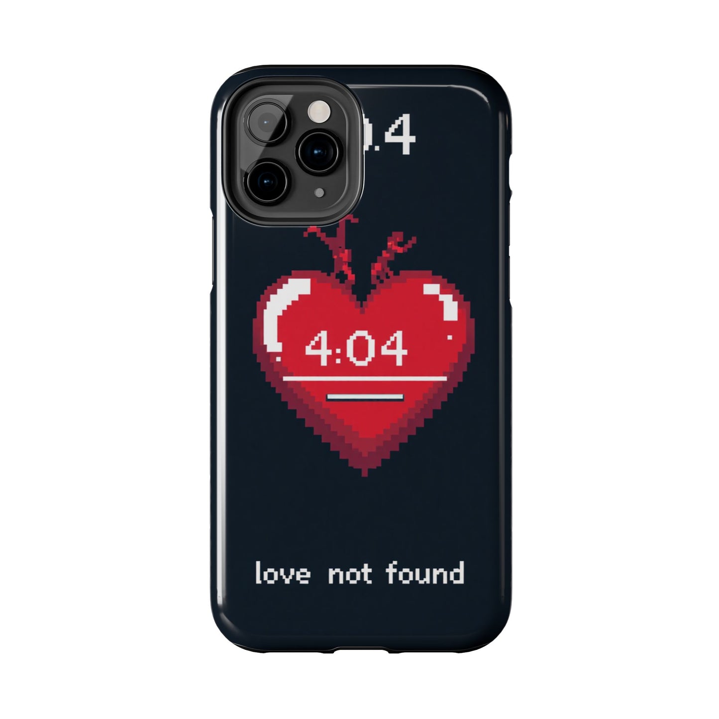 Vintage Pixel Heart Tough Phone Case - "404 Love Not Found" Design