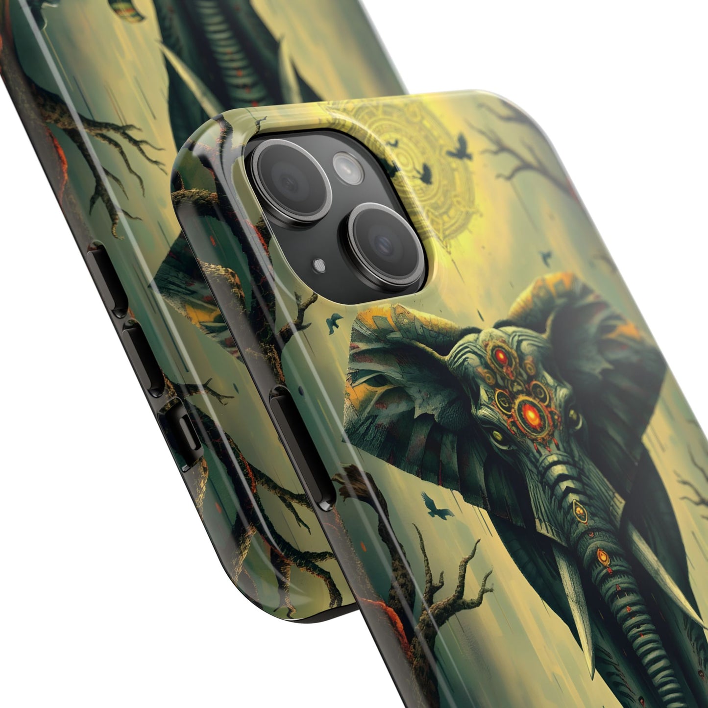 Mystical Forest Elephant Tough Phone Case | Vibrant Design for Nature Lovers - for iPhone