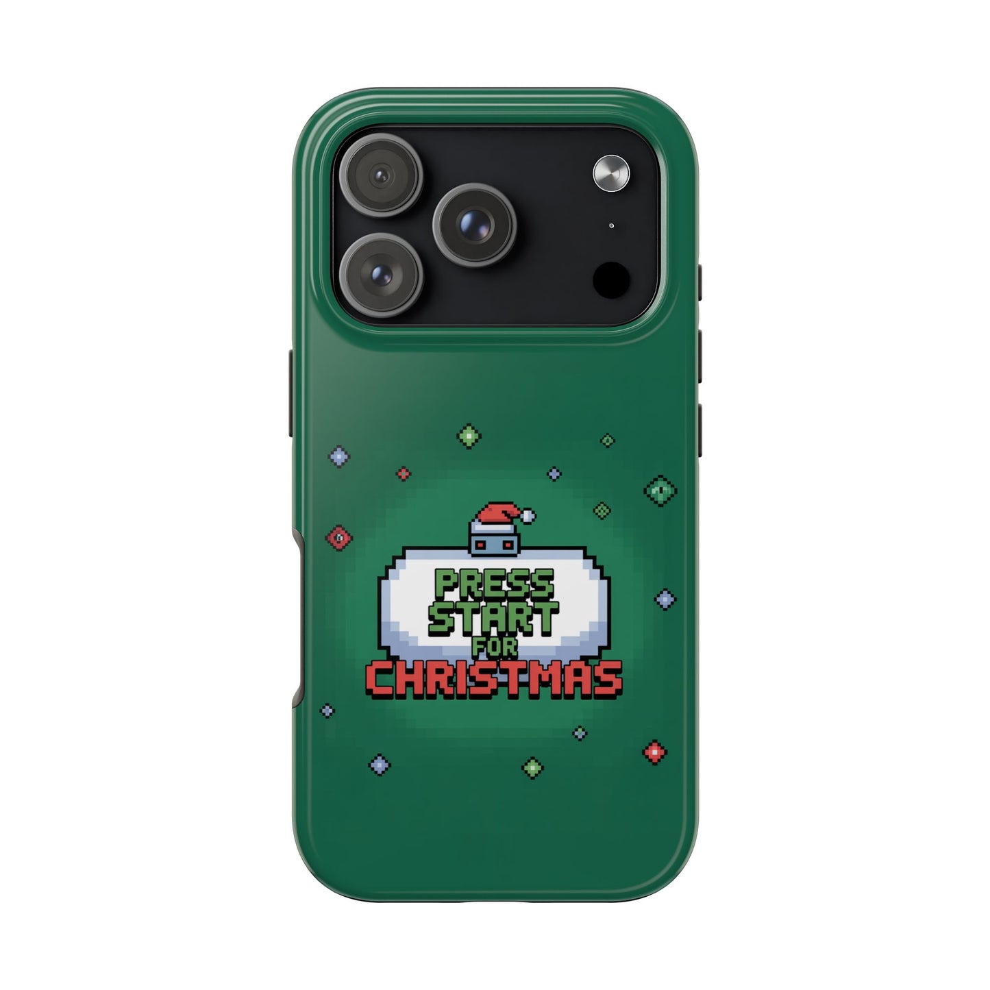 Christmas Pixel Gaming Phone Case - Press Start for Christmas Design