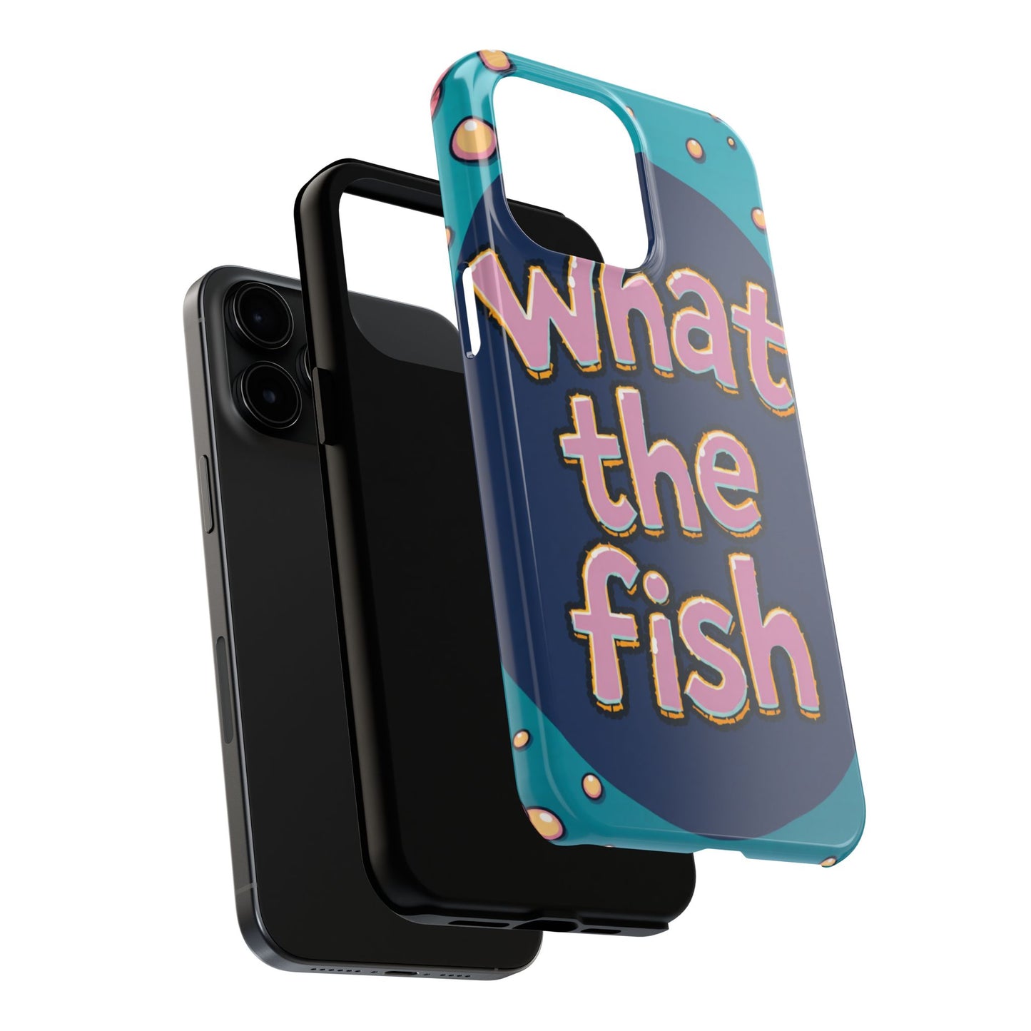 Playful Tough Phone Case - "What the Fish" Design