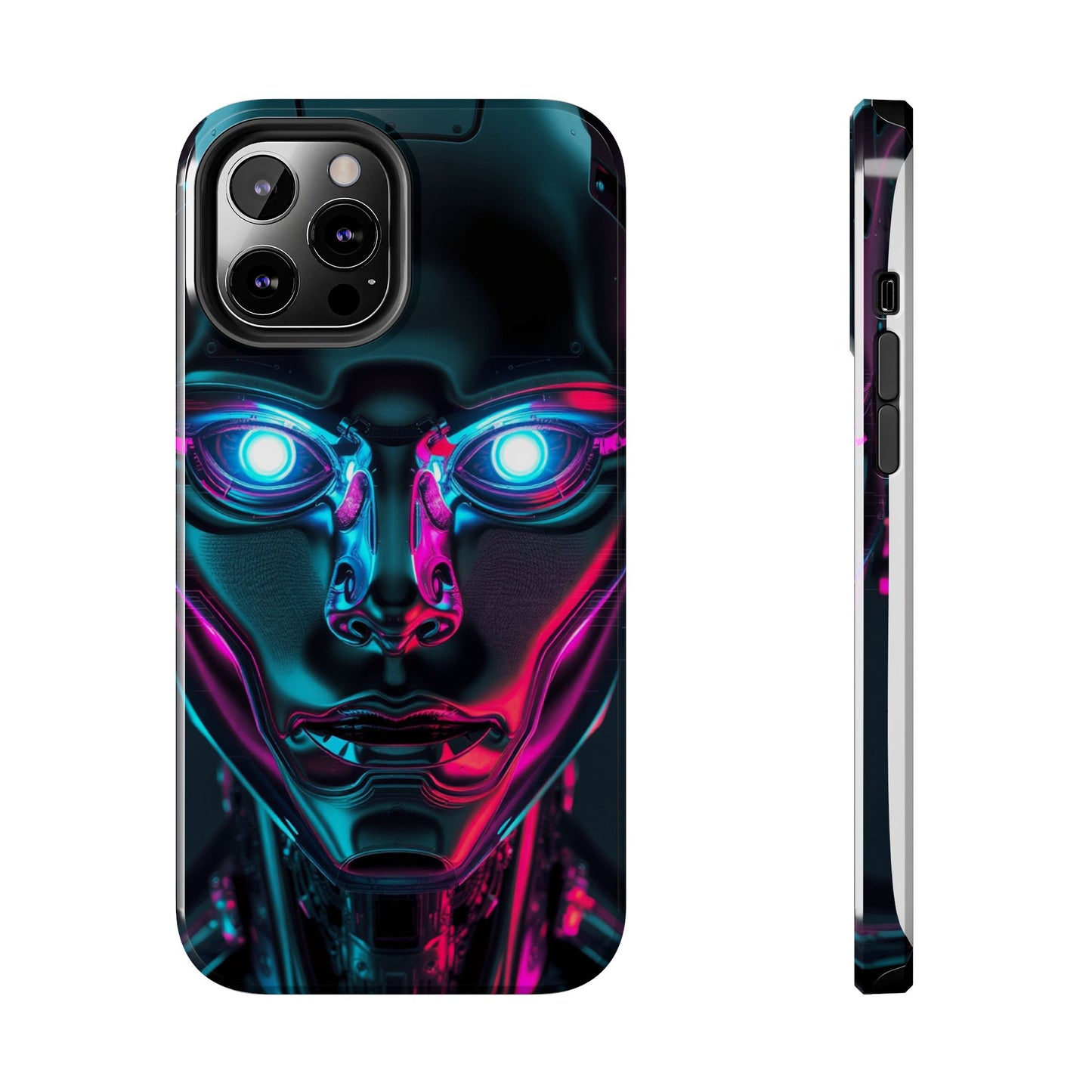 Futuristic Phone Case, Tough Phone Cover, Cyberpunk Style, Robot Design, Gift for Tech Lovers, Unique Phone Accessories