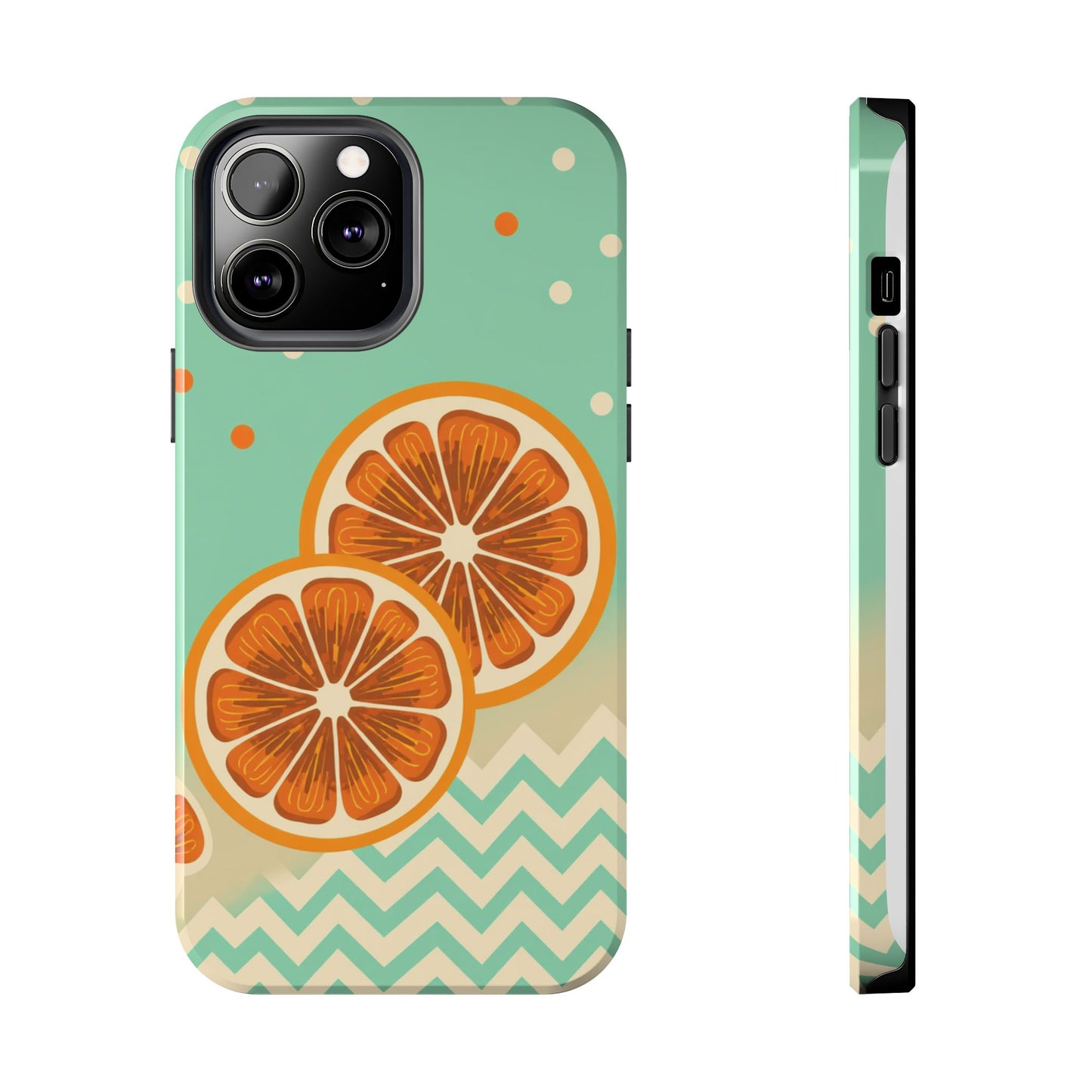 Citrus Vibe Tough Phone Case - Fun Orange Slice Design