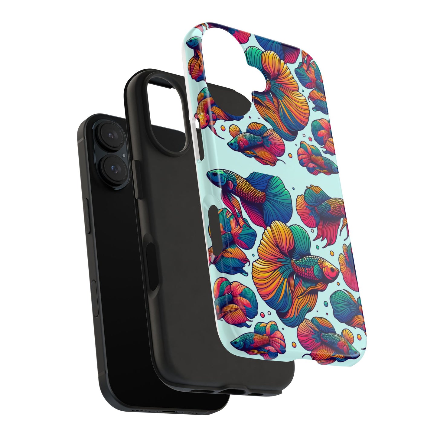 Colorful Fish Pattern Tough Phone Case - Aquatic Lovers - for iPhone