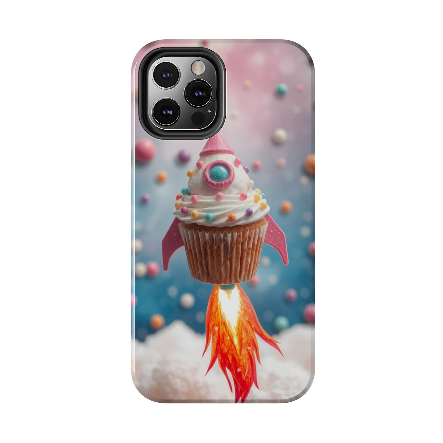 Whimsical Rocket Cupcake Phone Case - Fun Protective Case for Kids and Teens