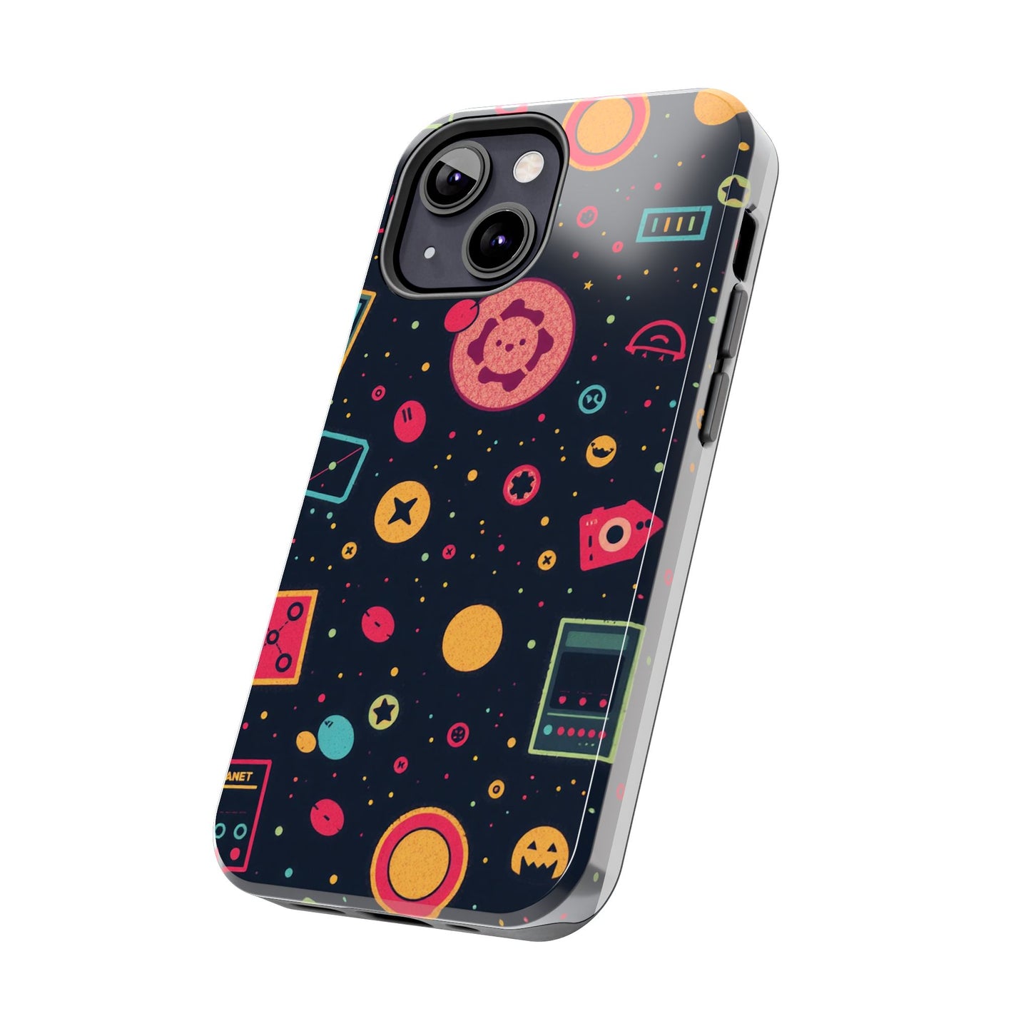 Colorful Space-Themed Tough Phone Case - Fun & Durable Protection for All Ages - for iPhone