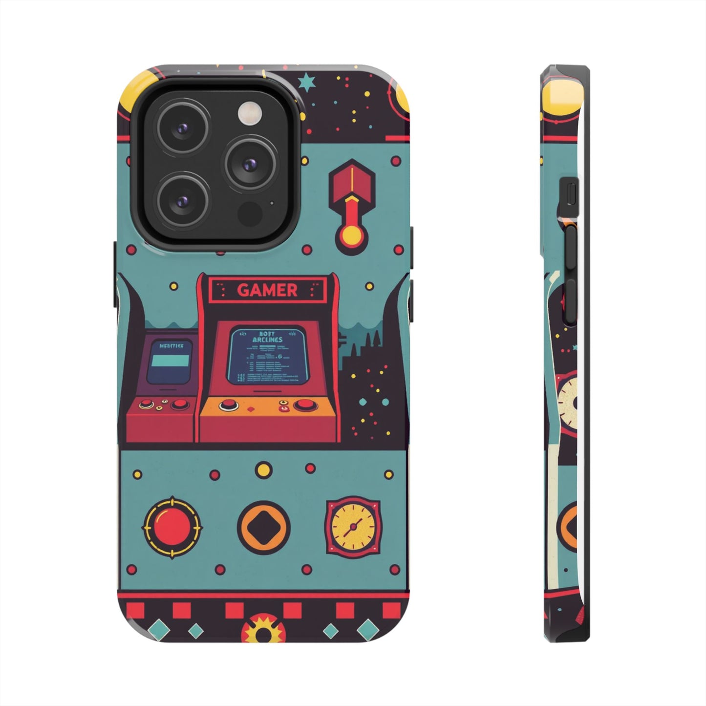 Retro Gamer Tough Phone Case - Vibrant Arcade Design for Gaming Enthusiasts - for iPhone