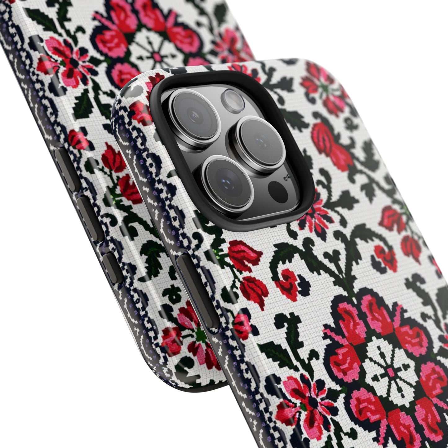 Traditional Knit Floral Design | Tough Phone Case - Durable Protection for iPhone