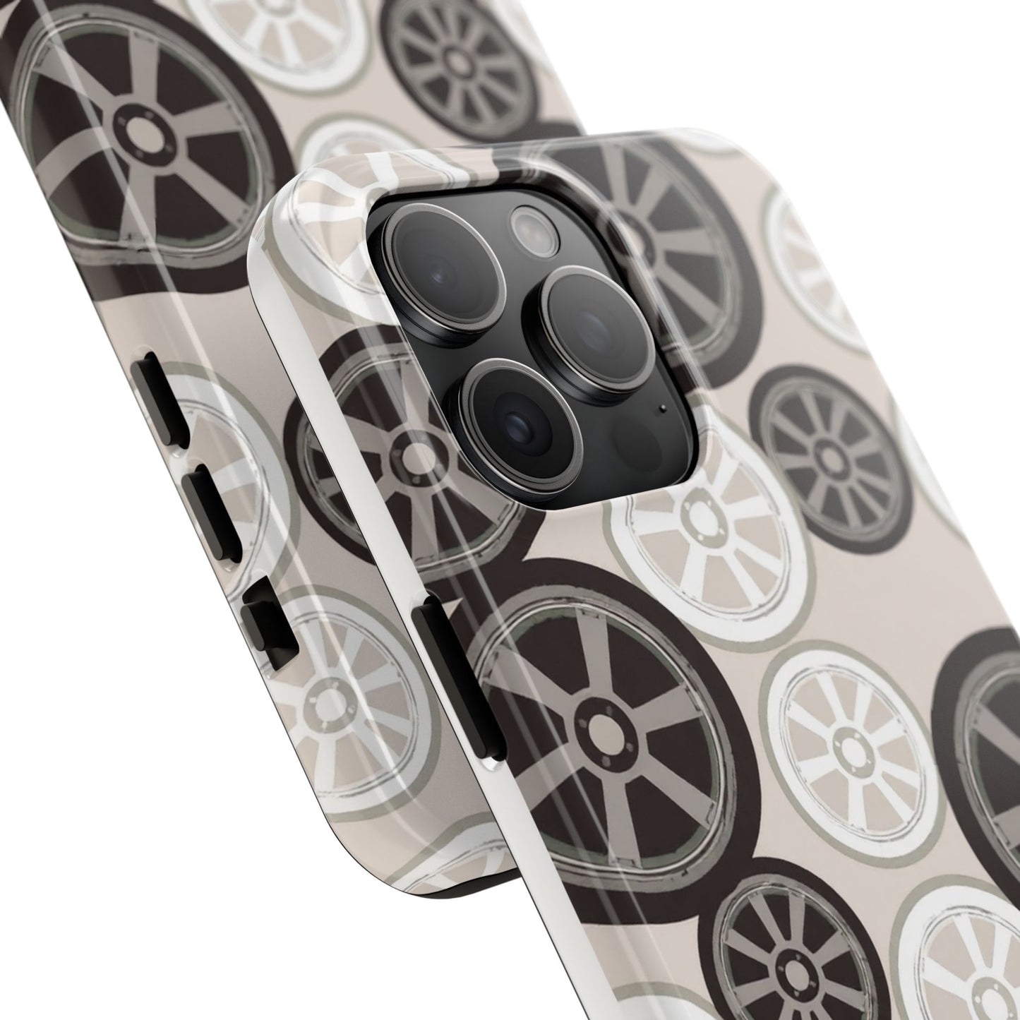 Racing Wheel Design Tough Phone Case – Durable Protection for Automotive Enthusiasts