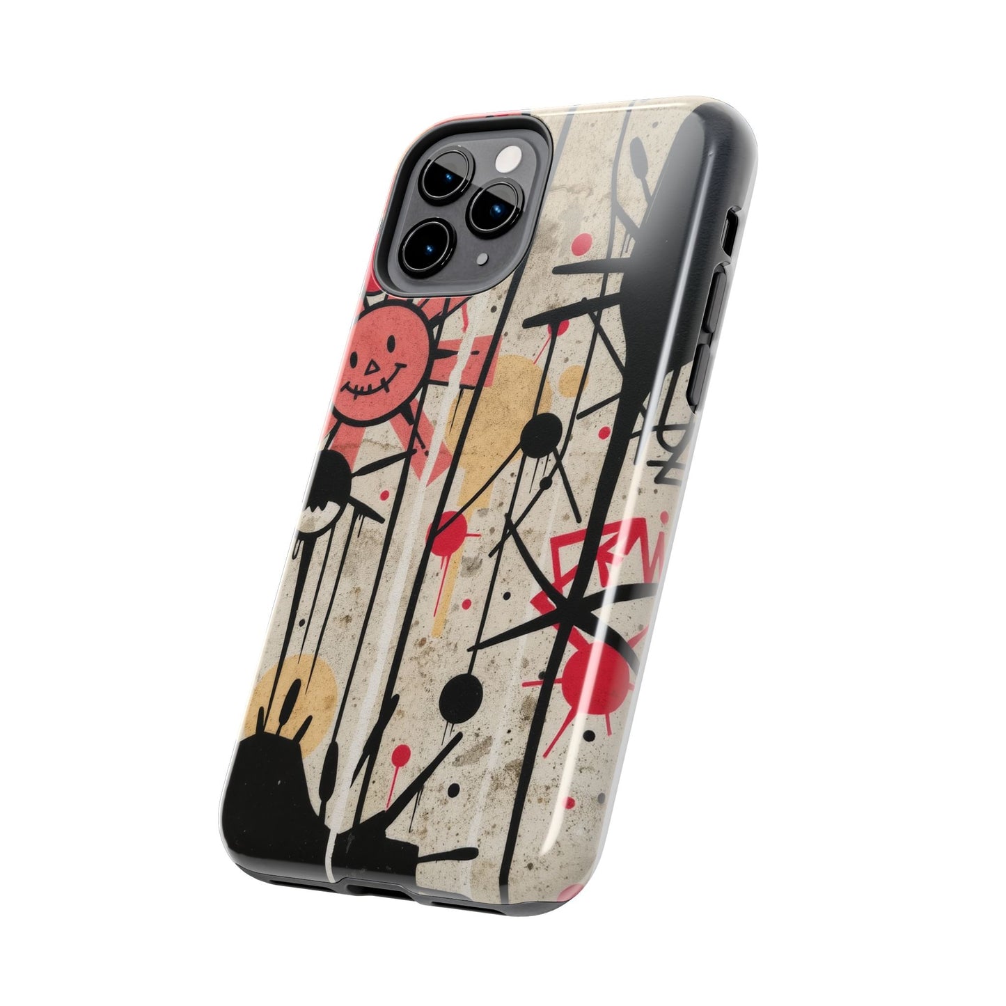 Artistic Tough Phone Case - Abstract Fun Grafitti Design for Protective Style - for iPhone