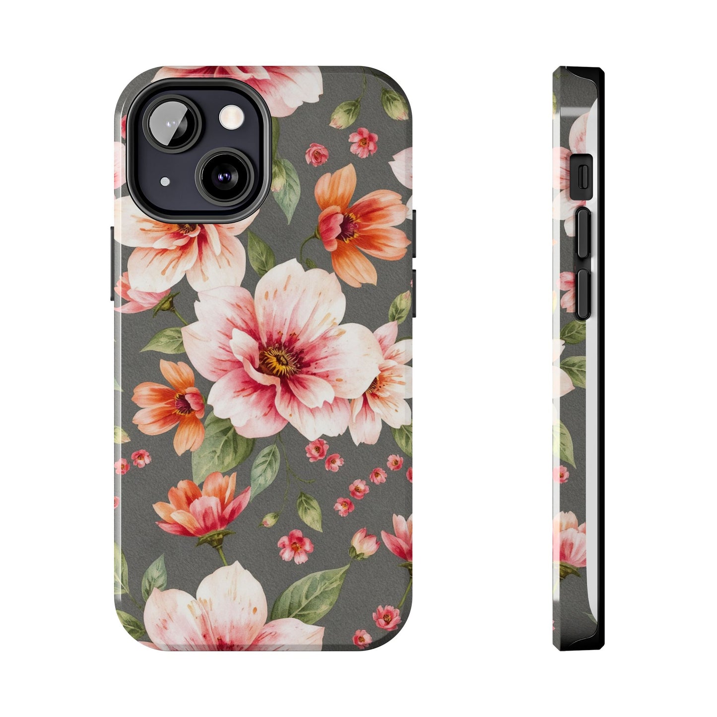 Floral Pink Tough Phone Case - Stylish & Durable Floral Design - for iPhone