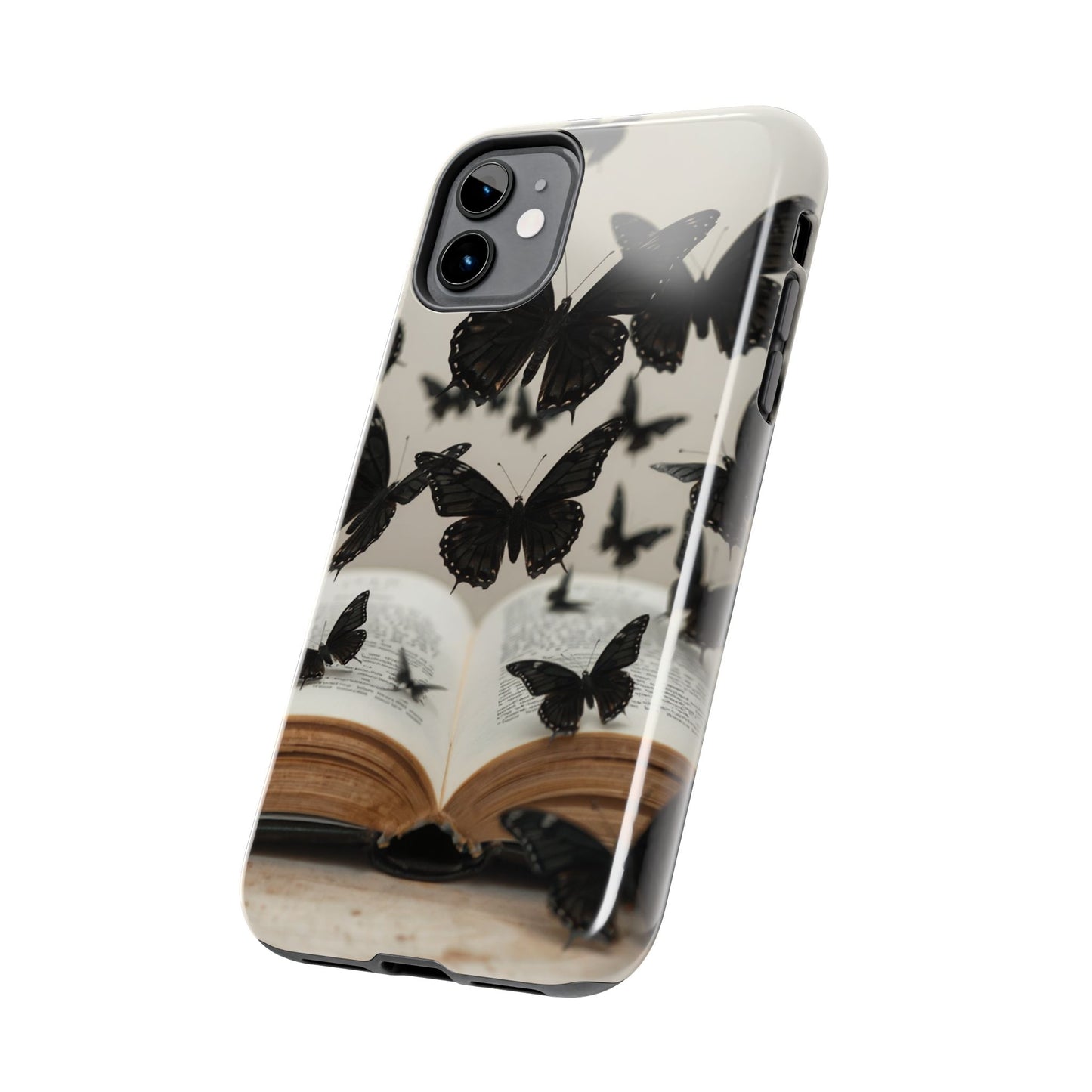 Butterfly Magic Tough Phone Case - Literary Design for Book Lovers