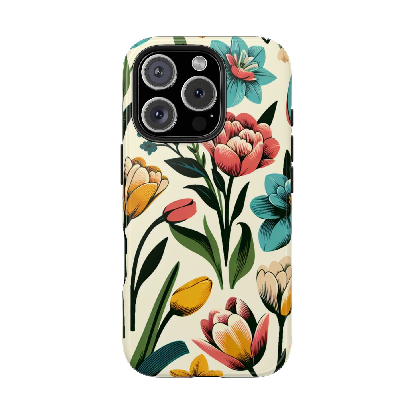 Floral Tough Phone Case - Vibrant Flower Design for Stylish Protection - for iPhone