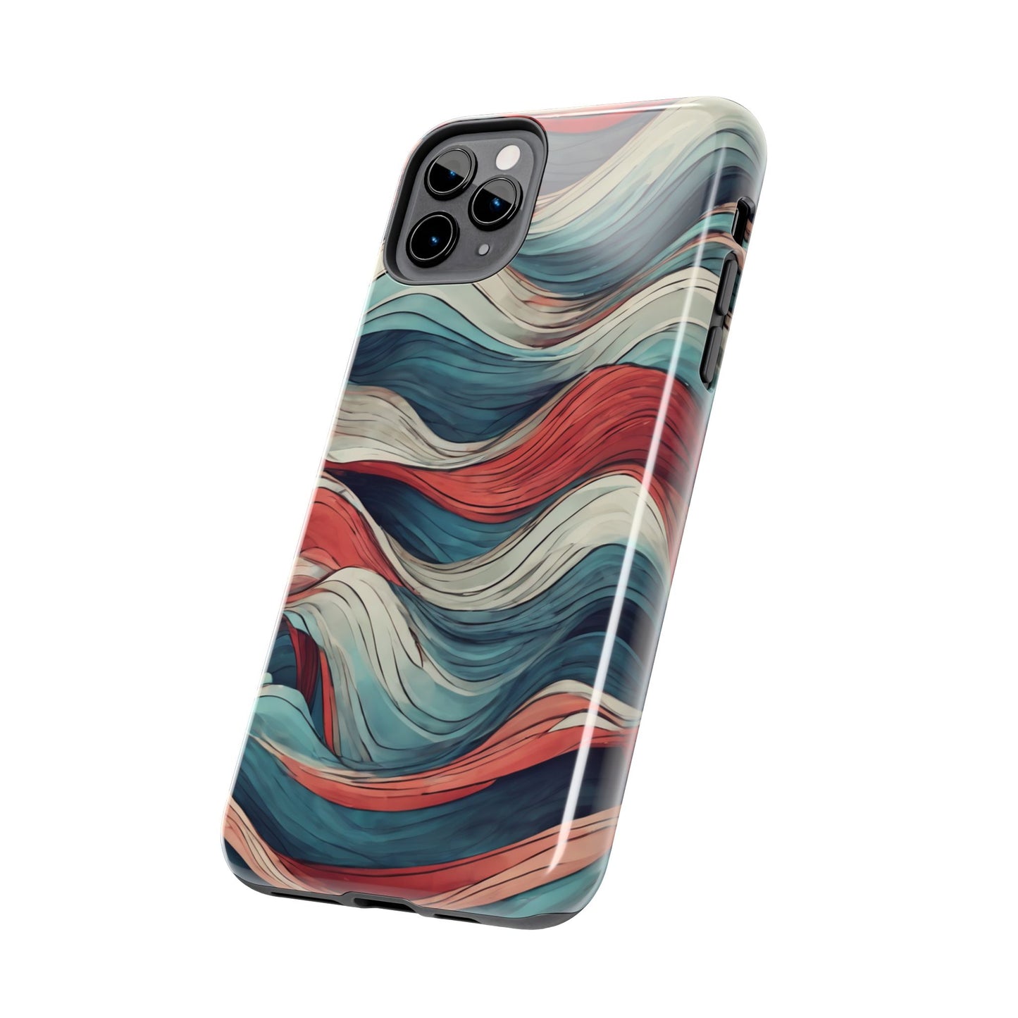Abstract Waves Tough Phone Case - Stylish & Durable Phone Protection - for iPhone