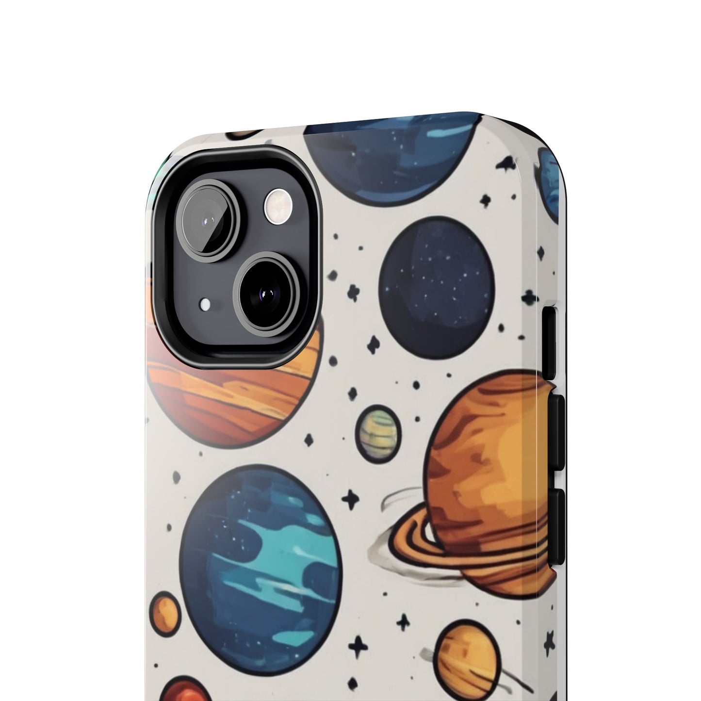 Cosmic Galaxy Tough Phone Case - Planetary Cartoon Design - for iPhone