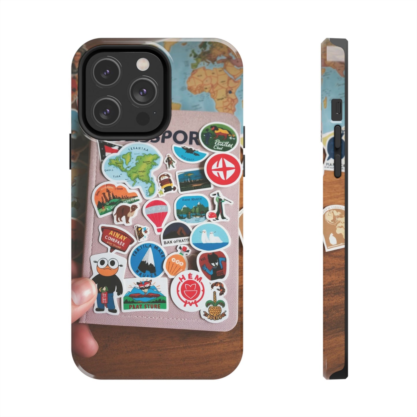 Adventure Stickers Phone Case - Tough Protection for Travel Lovers