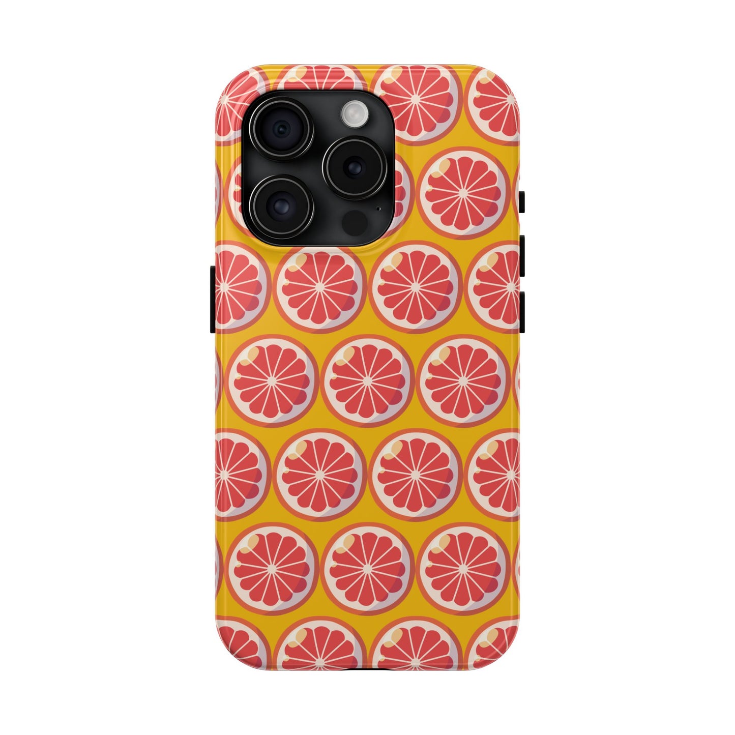Citrus Pattern Tough Phone Case - Bright Grapefruit Design - for iPhone