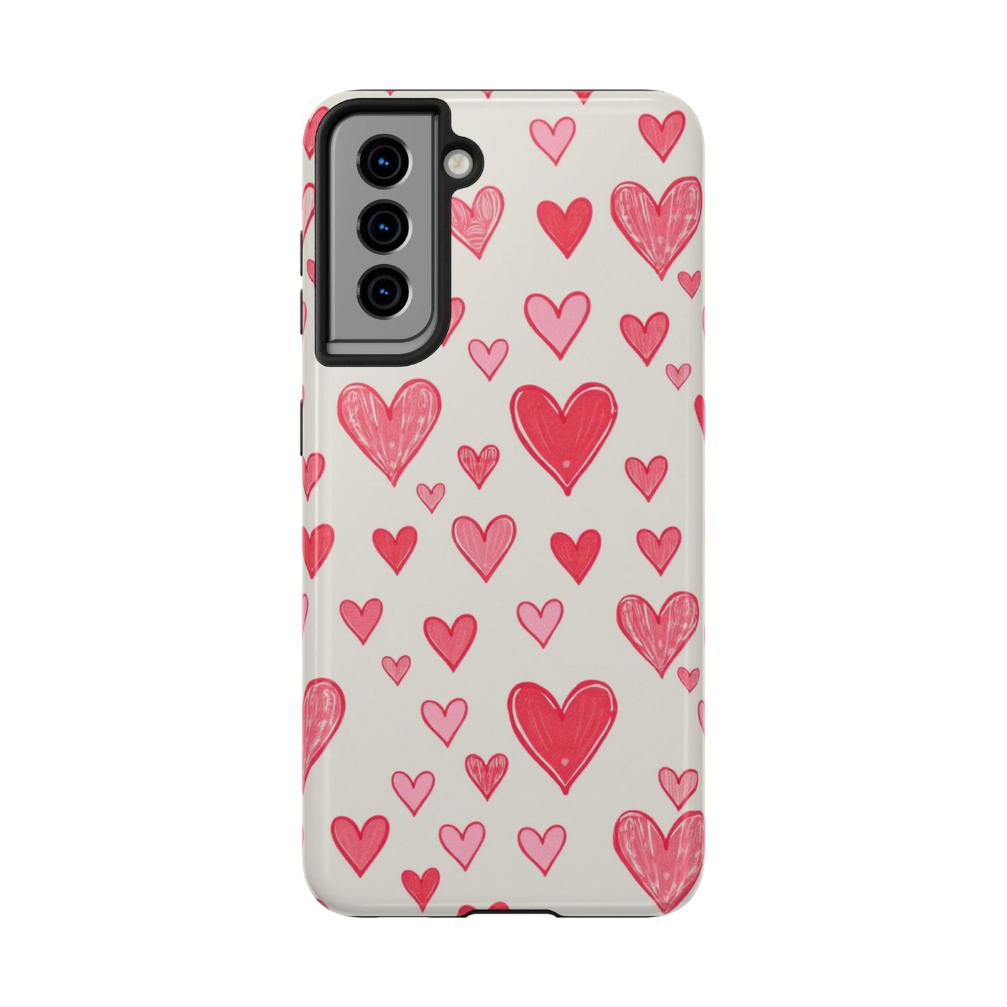 Heart Pattern Tough Phone Case - Cute and Stylish Protection