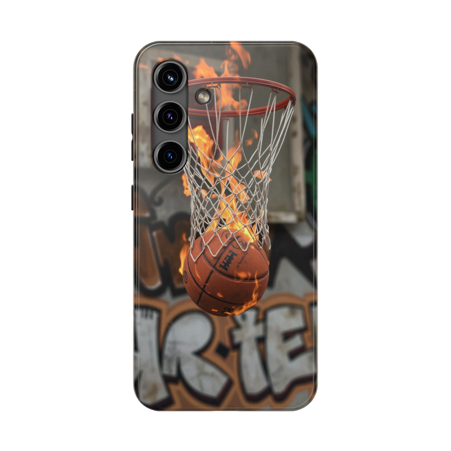 Fire Basketball Tough Phone Case - Durable Sporty Design for Athletes & Fans