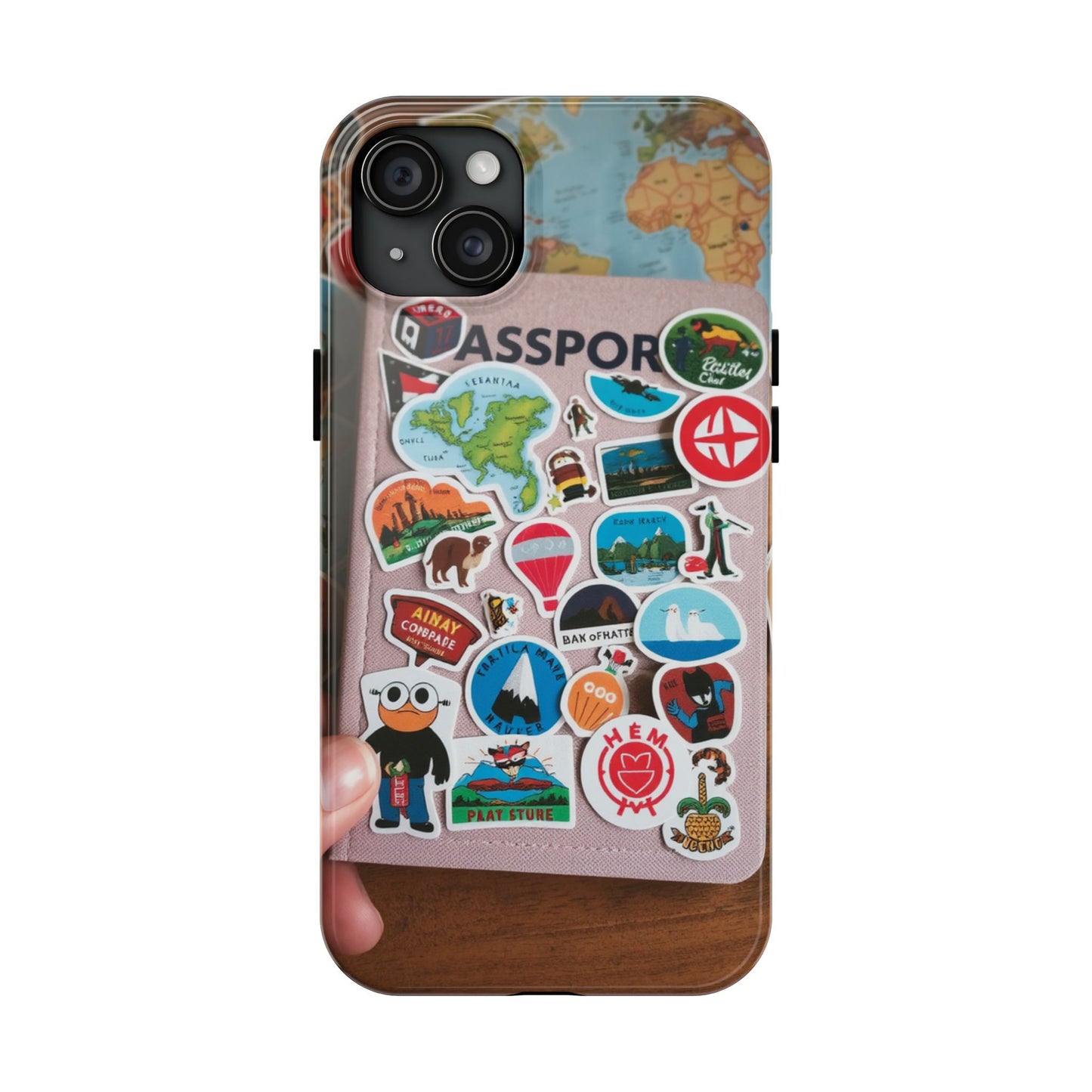 Adventure Stickers Phone Case - Tough Protection for Travel Lovers