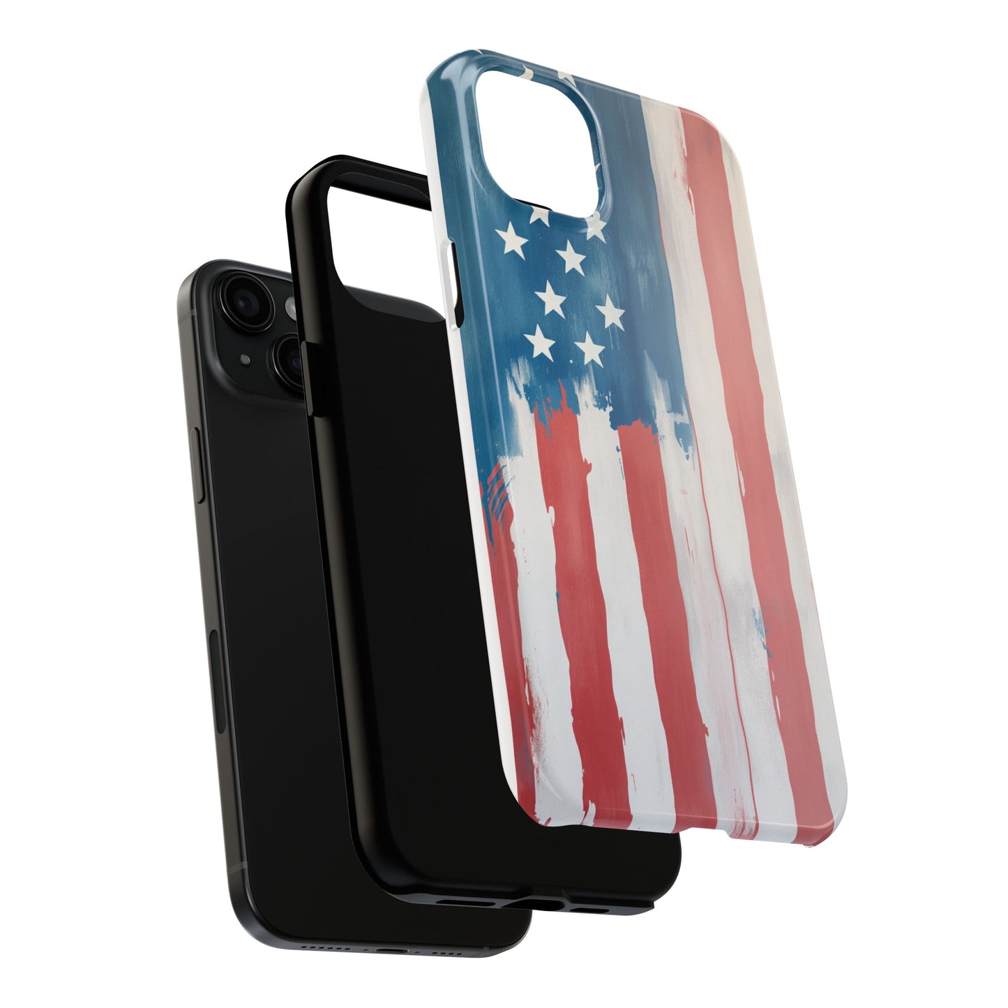 Patriotic Tough Phone Cases - Abstract USA Flag Design for Durable Protection - for iPhone