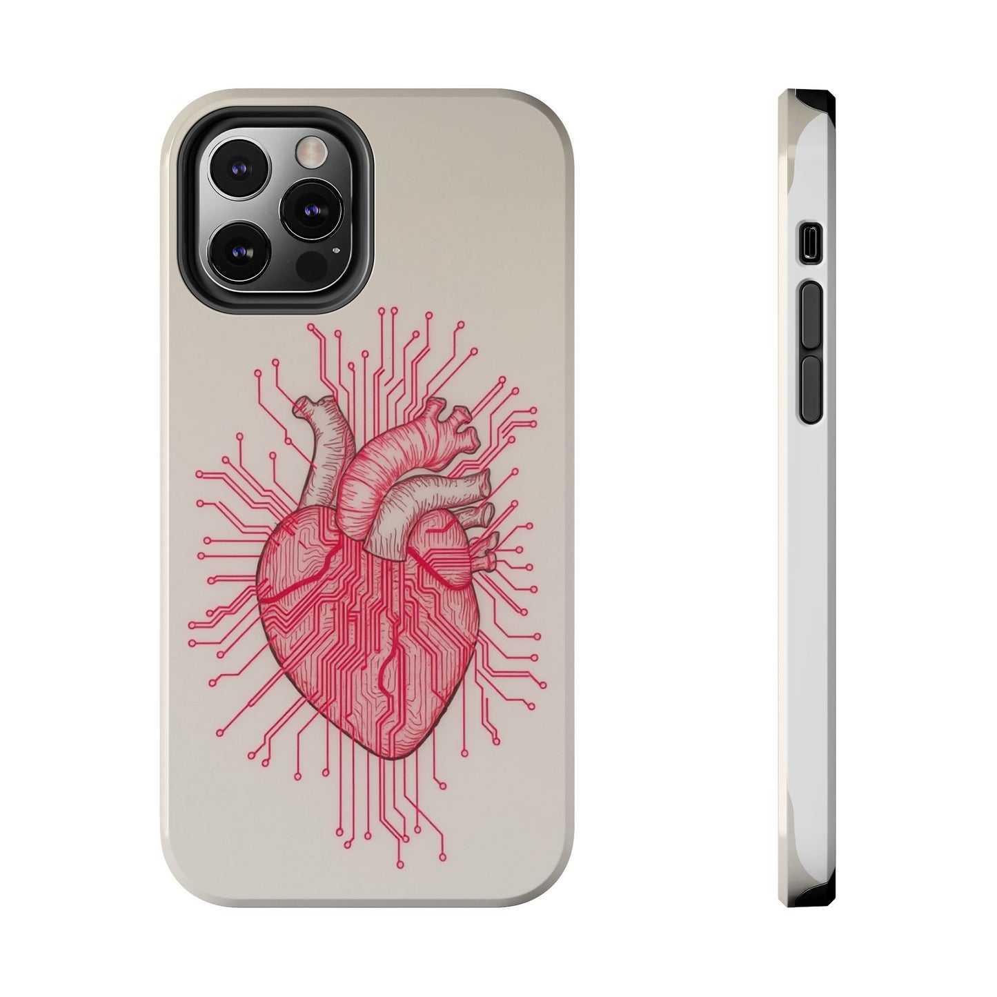 Heart Circuit Tough Phone Case – Unique Tech-Inspired Design for Tech Lovers