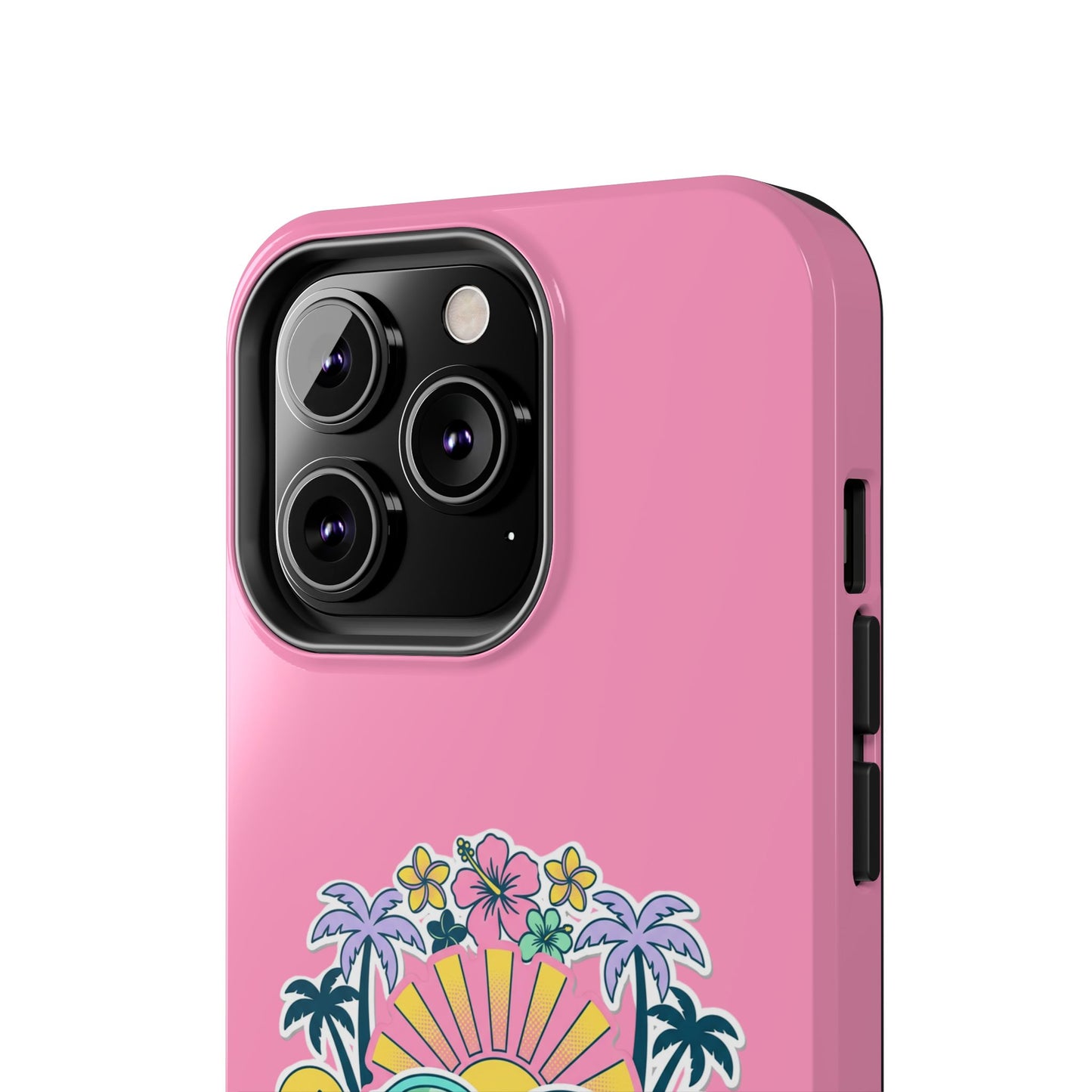 Retro Summer Phone Case — Y2K Palm Trees, Roller Skates & Smiley Collage