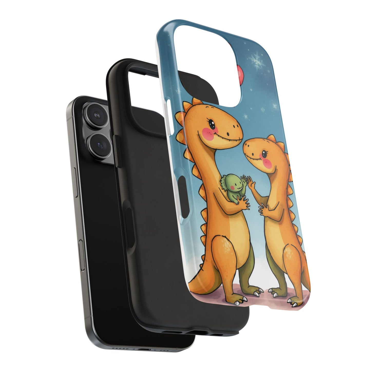 Dino Love Tough Phone Case - Cute & Durable Design for Kids & Parents