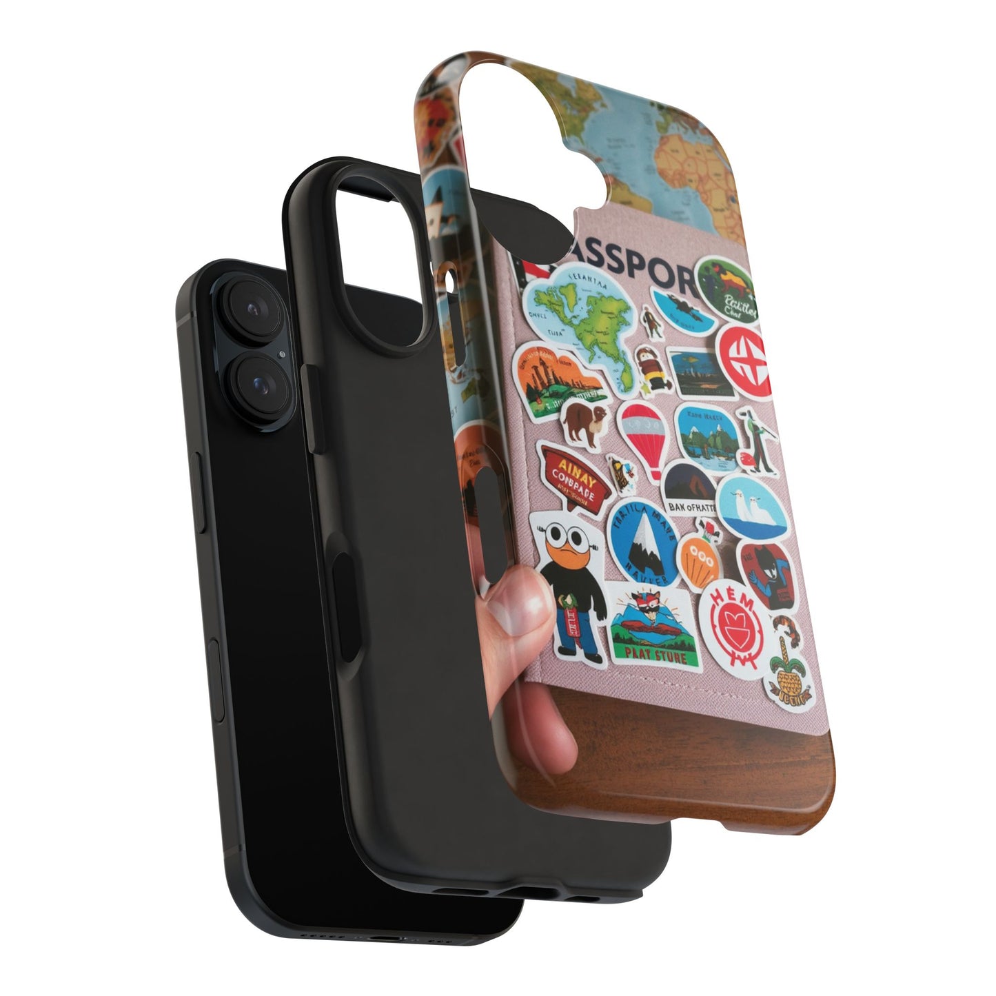 Adventure Stickers Phone Case - Tough Protection for Travel Lovers