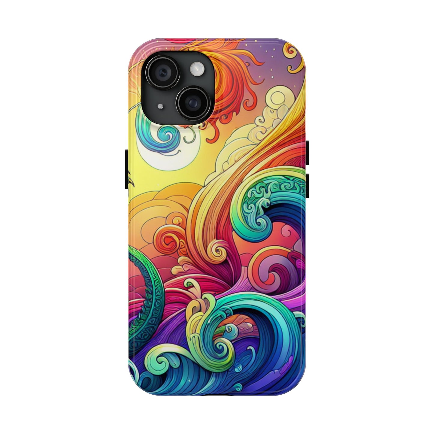 Fantasy Ocean Waves Tough Phone Case - Colorful Protective Cover - for iPhone