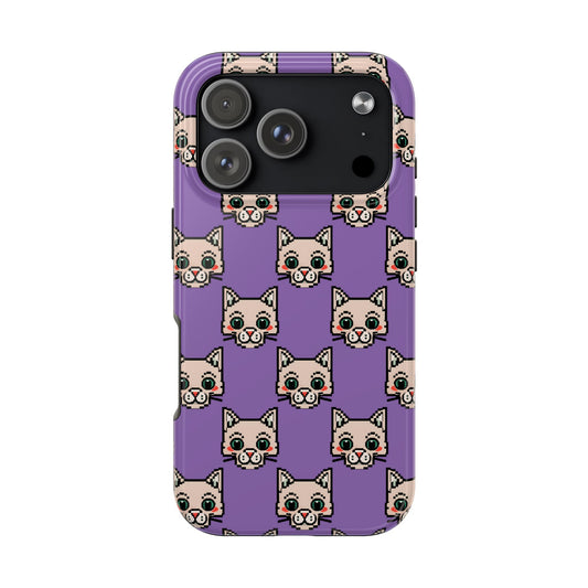 Cute Pixel Cat Tough Phone Case – Fun and Durable Protection for Cat Lovers - for iPhone