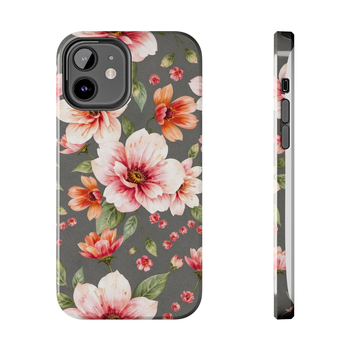 Floral Pink Tough Phone Case - Stylish & Durable Floral Design - for iPhone