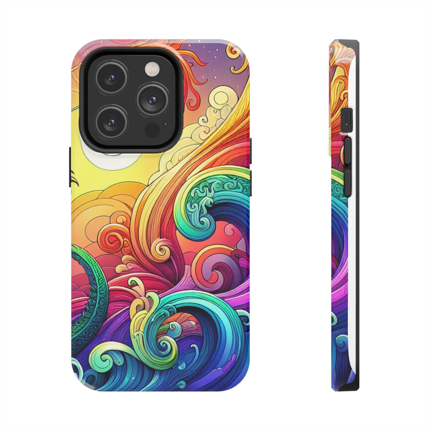 Fantasy Ocean Waves Tough Phone Case - Colorful Protective Cover - for iPhone