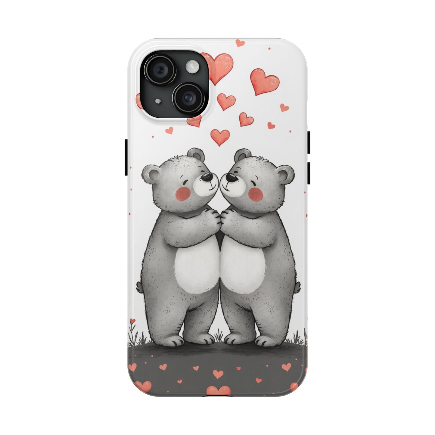 Cute Bear Love Tough Phone Case - Perfect for Valentine's Day & Couples