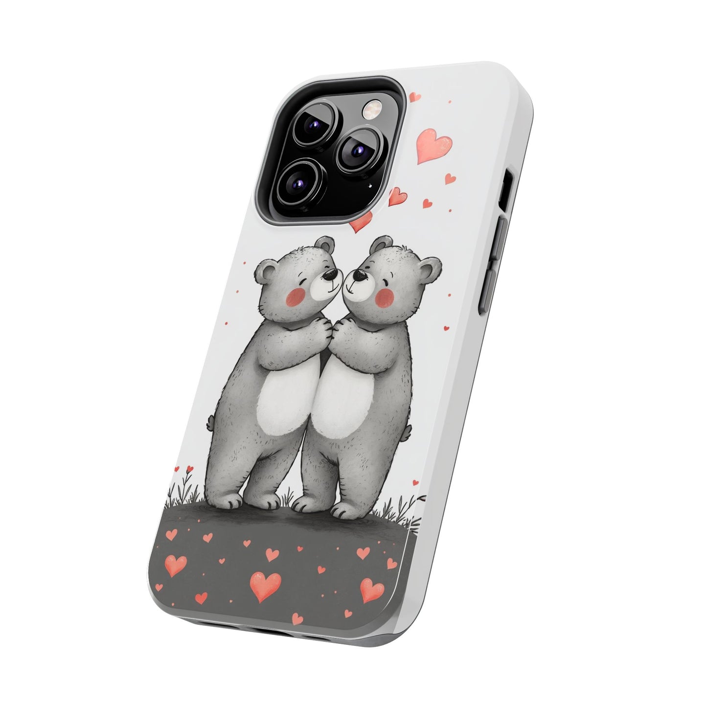Cute Bear Love Tough Phone Case - Perfect for Valentine's Day & Couples