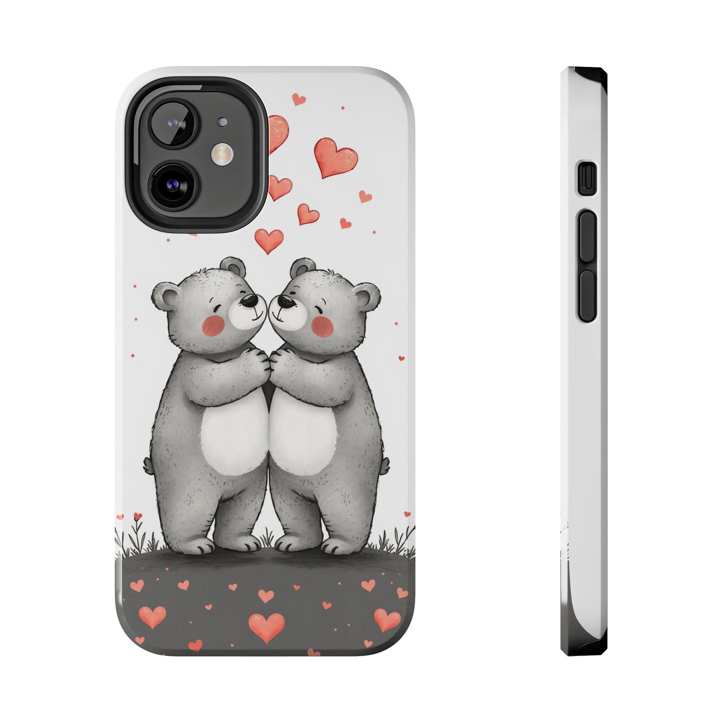 Cute Bear Love Tough Phone Case - Perfect for Valentine's Day & Couples