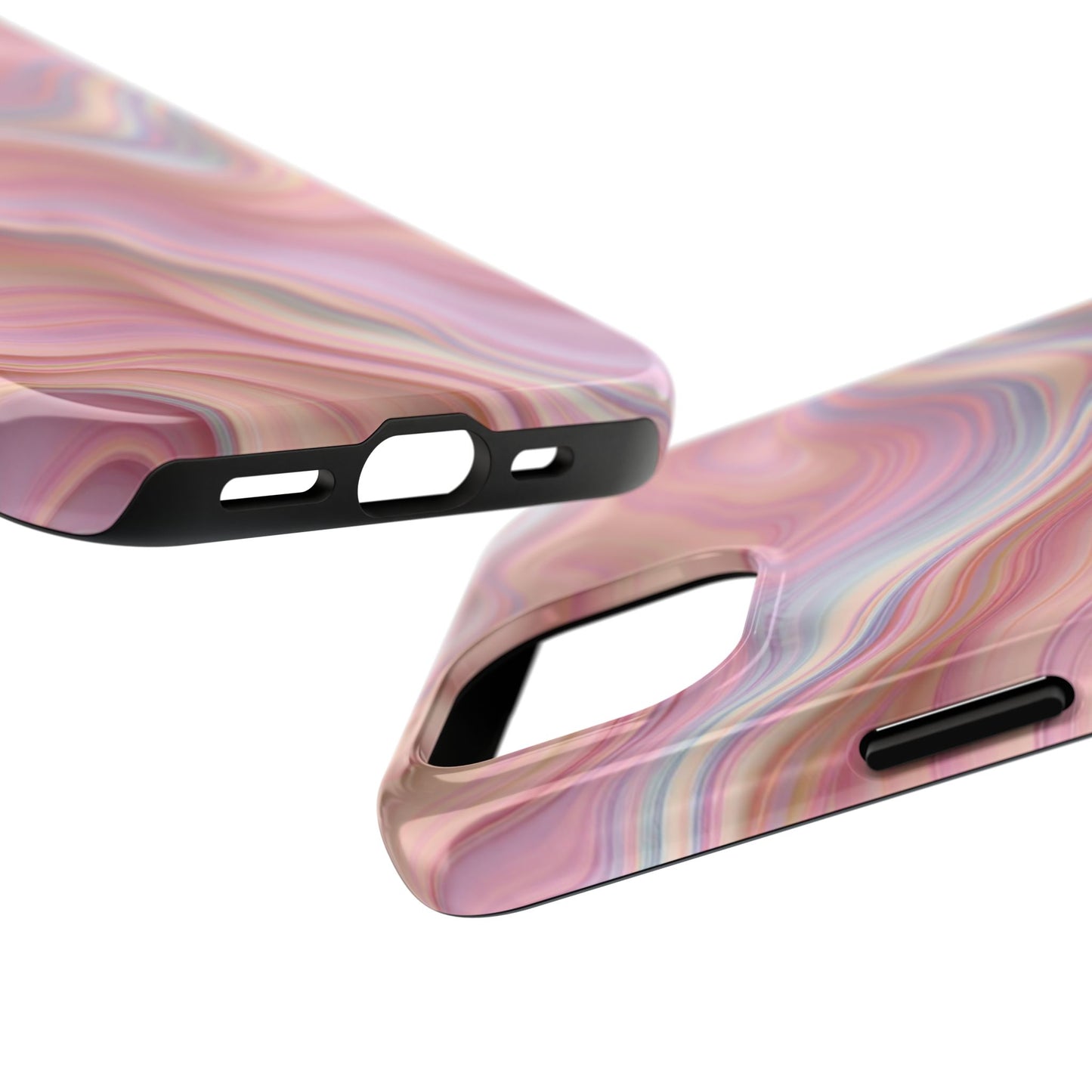 Stylish Tough Phone Cases - Abstract Pink Marble Design
