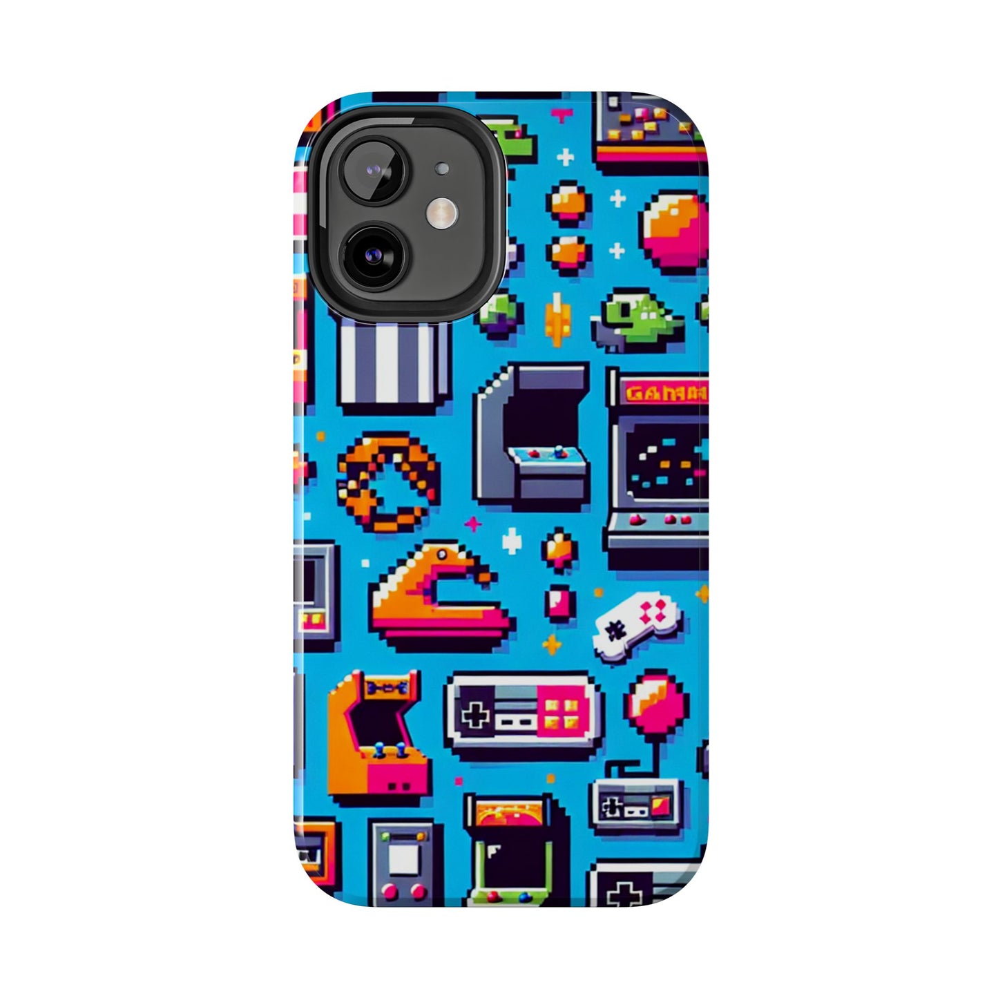 Retro Gaming Tough Phone Case - Pixel Art Design for Gamers - for iPhone