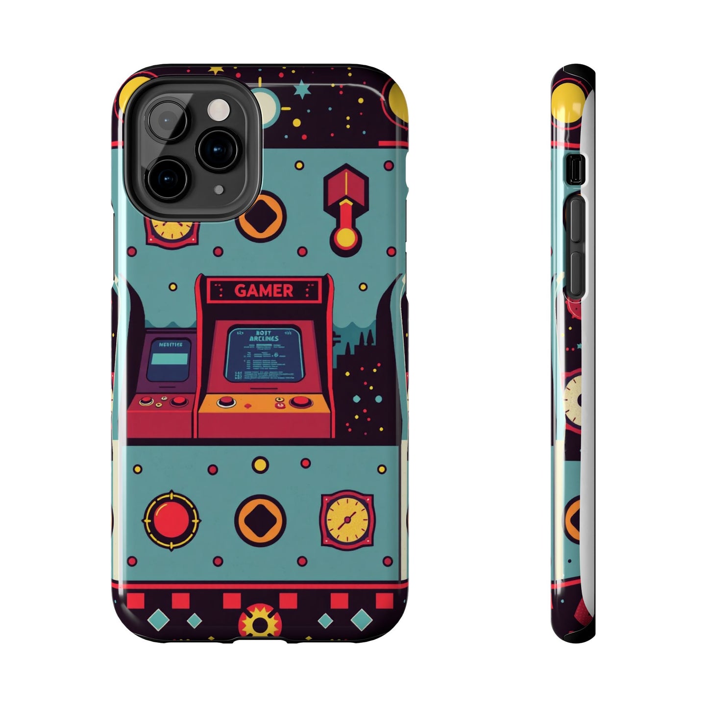 Retro Gamer Tough Phone Case - Vibrant Arcade Design for Gaming Enthusiasts - for iPhone