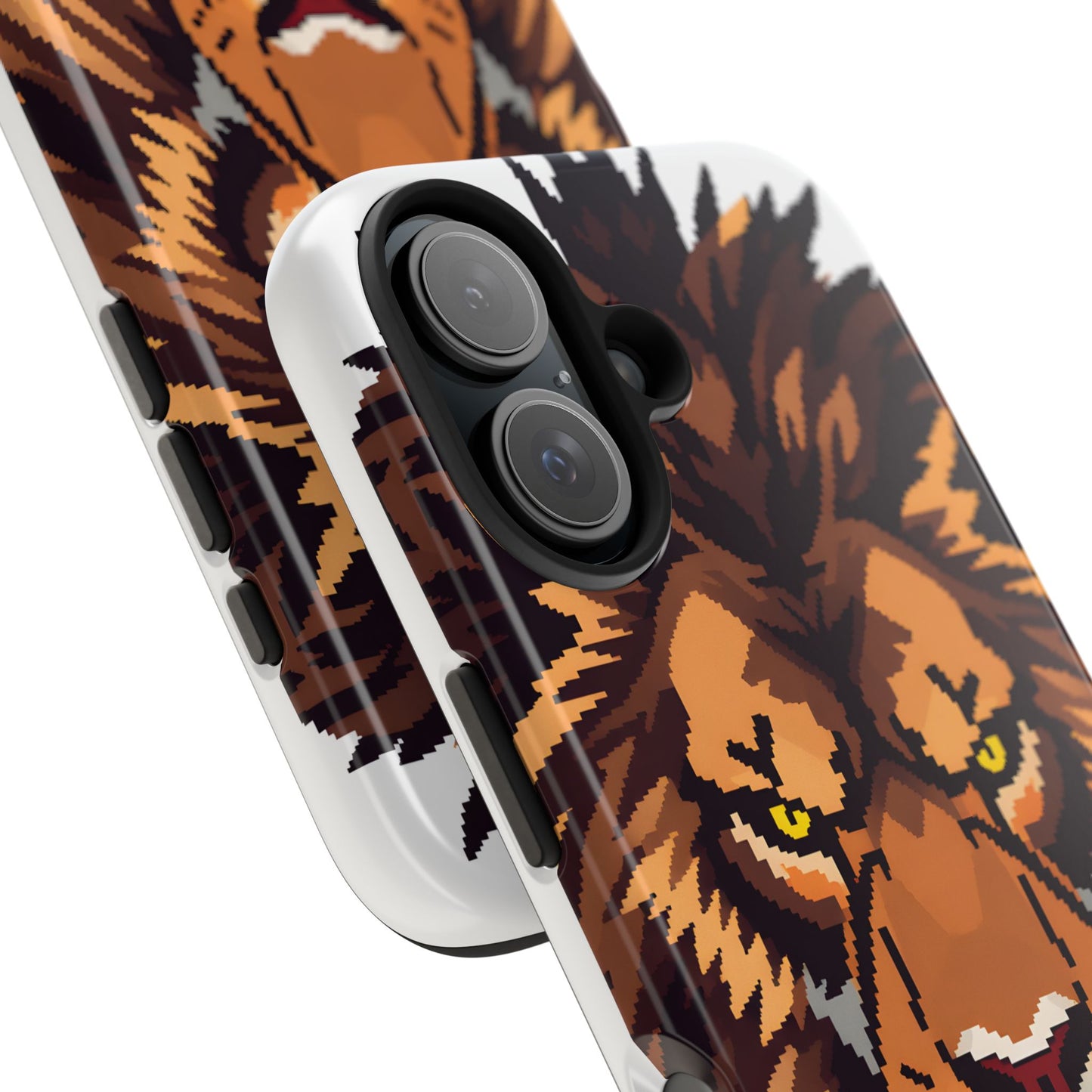 Fierce Pixelated Lion Tough Phone Case - Durable Design for Animal Lovers - for iPhone