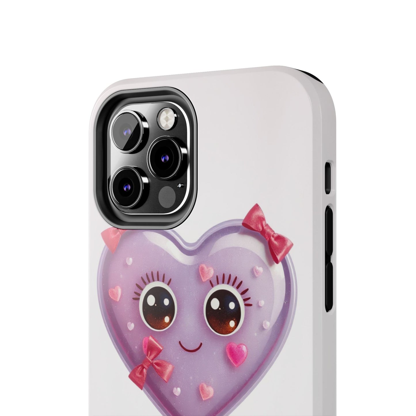 Cute Heart Lollipop Tough Phone Case - Adorable Protection for Candy Lovers
