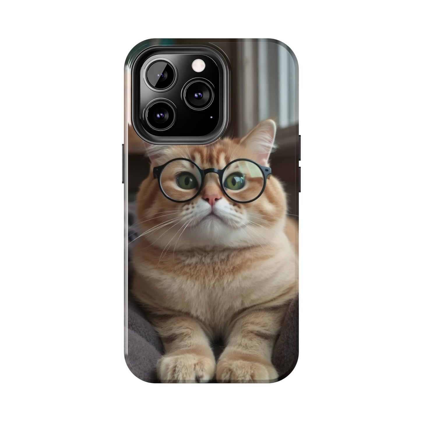 Cute Cat Glasses Tough Phone Case - Fun & Stylish Protection for Cat Lovers