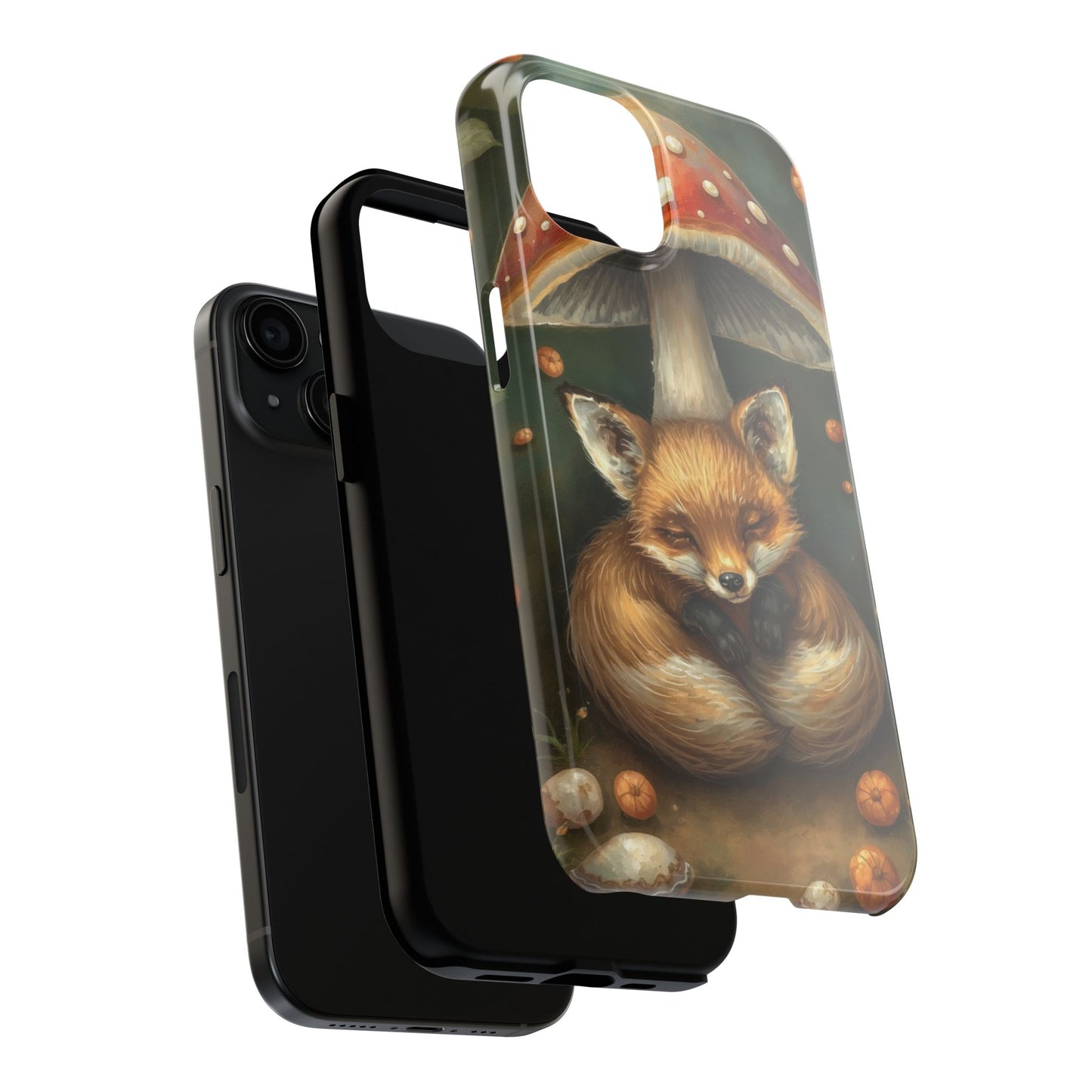 Cute Fox & Mushroom Phone Case - Tough Protective Cover
