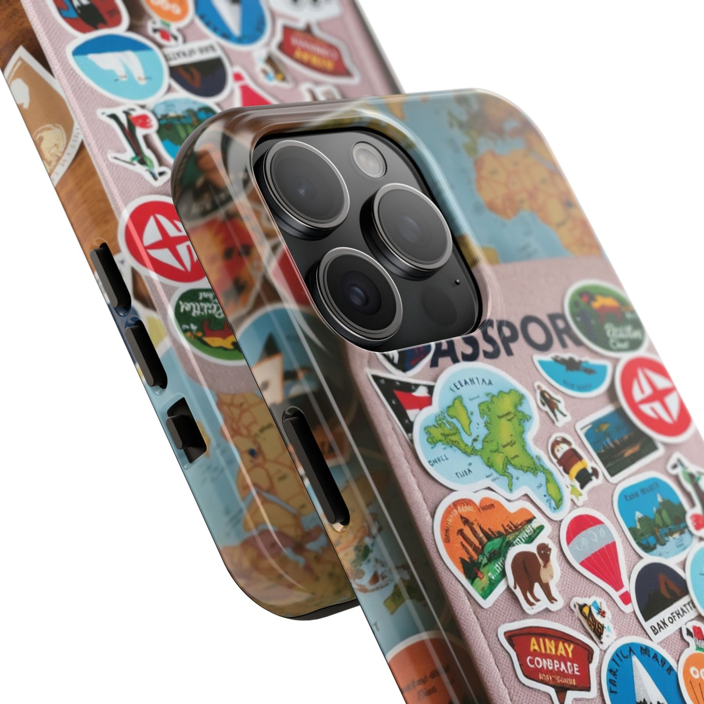 Adventure Stickers Phone Case - Tough Protection for Travel Lovers