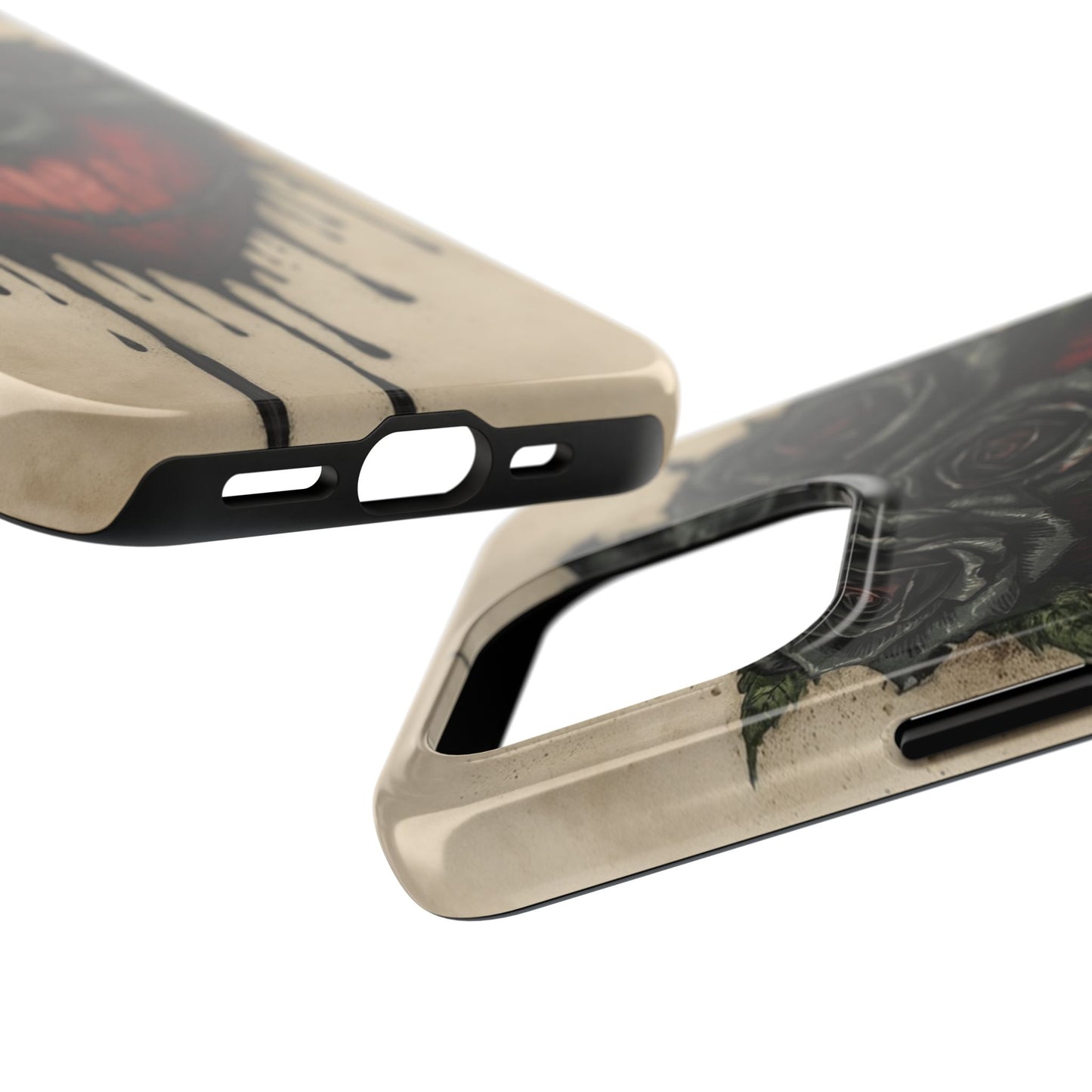 Gothic Heart Phone Case with Roses - Tough & Durable Design