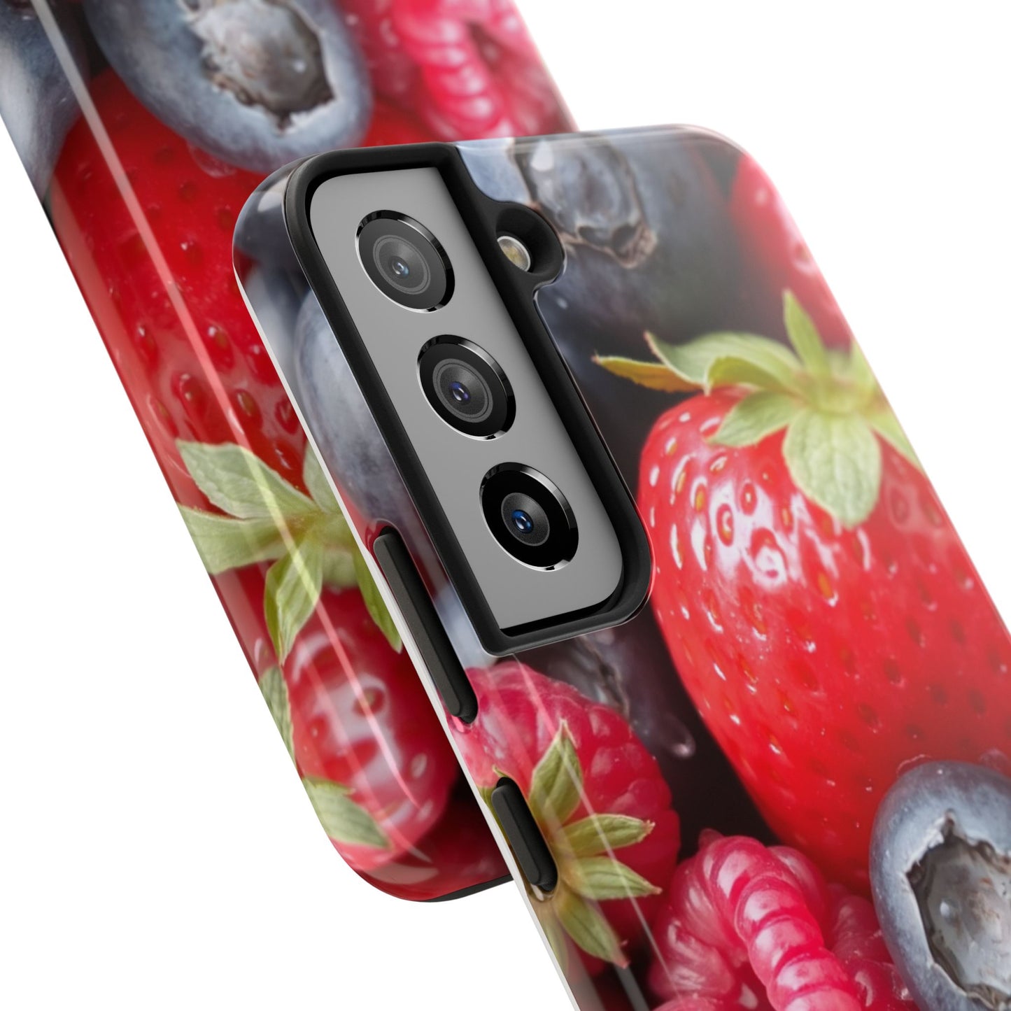Fruit-Themed Tough Phone Case - Berry Burst Design