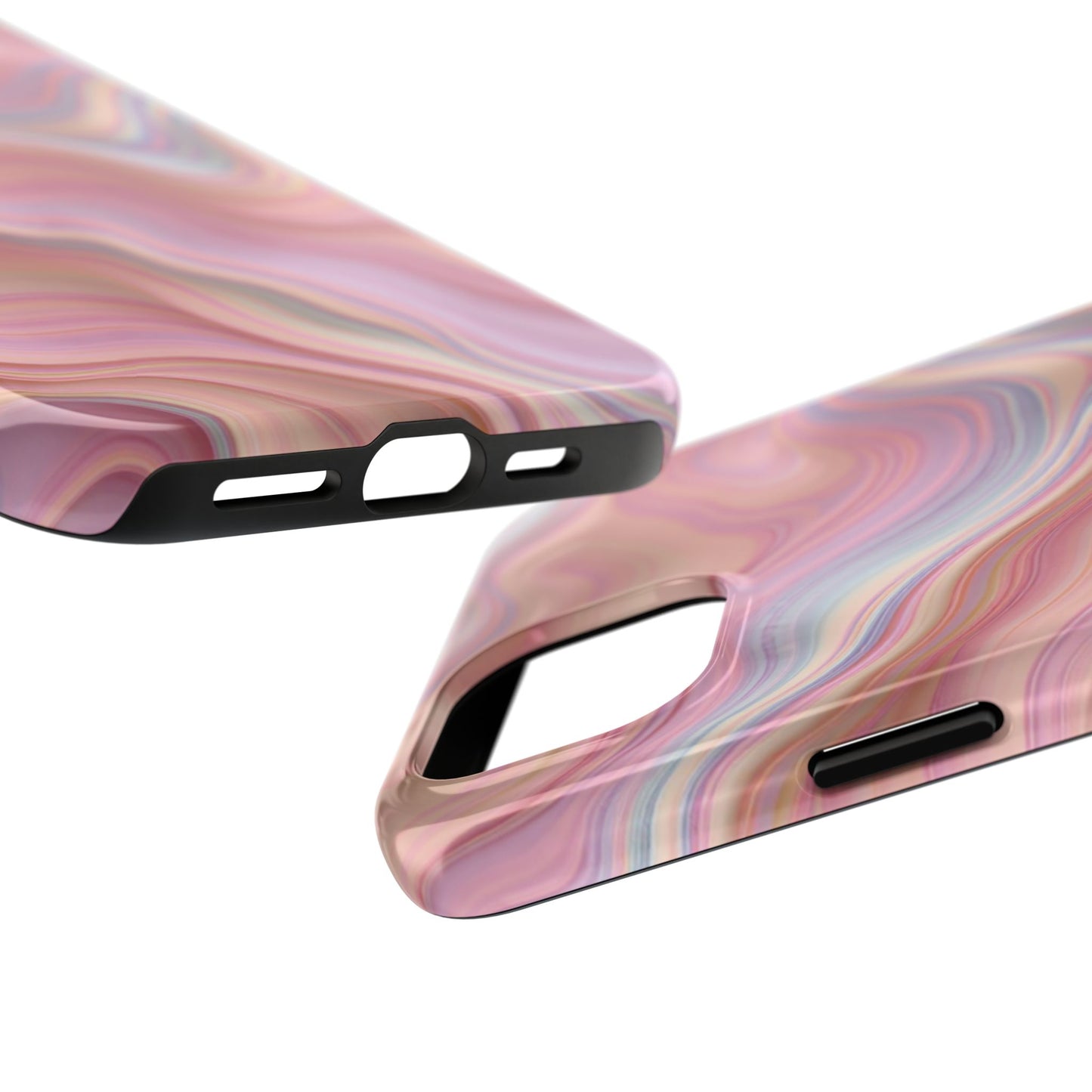 Stylish Tough Phone Cases - Abstract Pink Marble Design