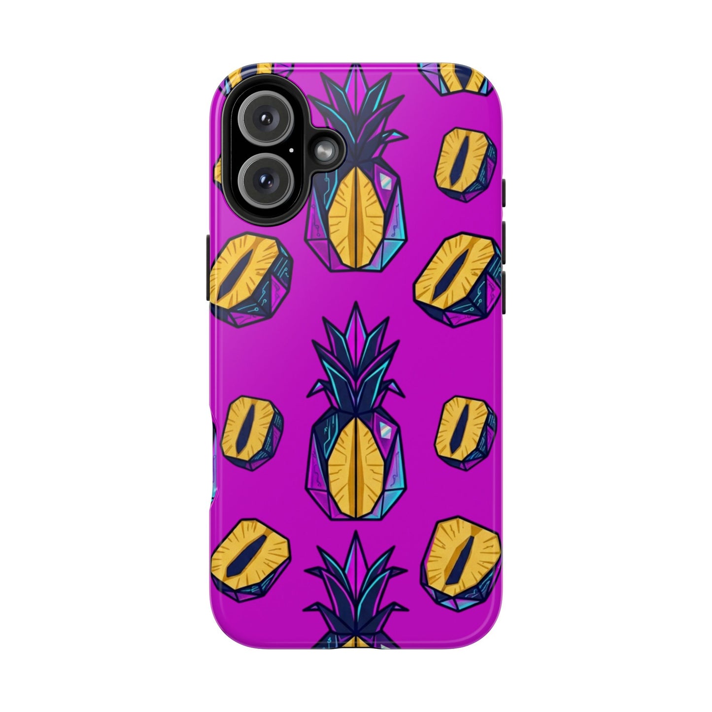 Cyberpunk Origami Pineapple iPhone Case