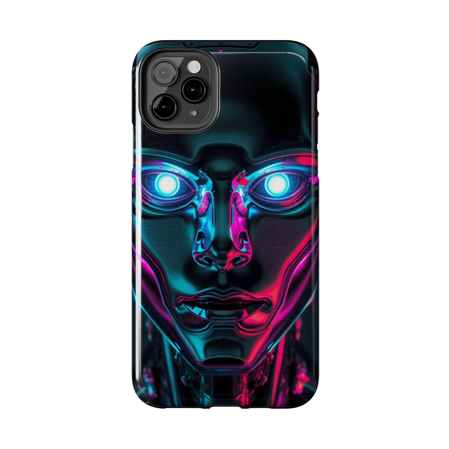 Futuristic Phone Case, Tough Phone Cover, Cyberpunk Style, Robot Design, Gift for Tech Lovers, Unique Phone Accessories