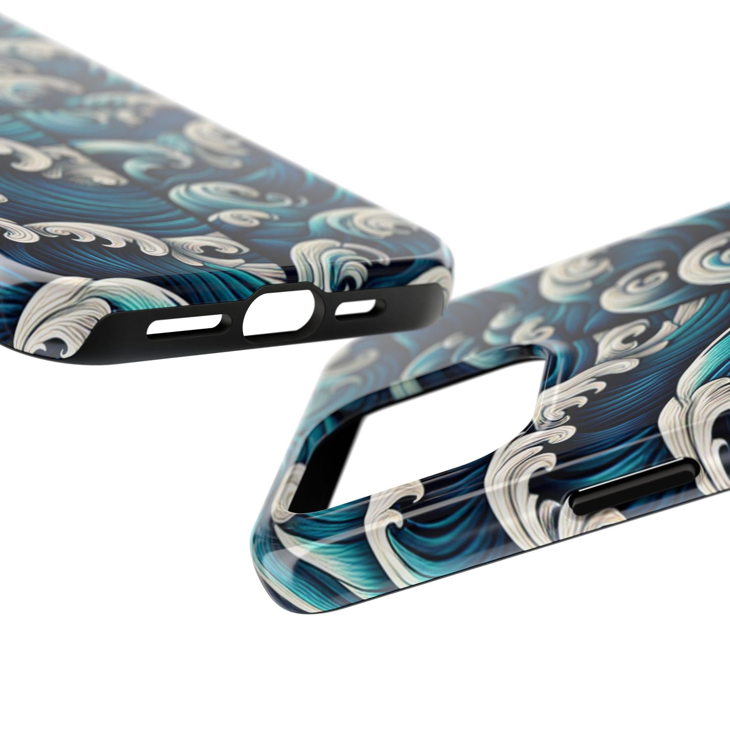 Ocean Waves Tough Phone Case - Durable Protection with Artistic Design - for iPhone